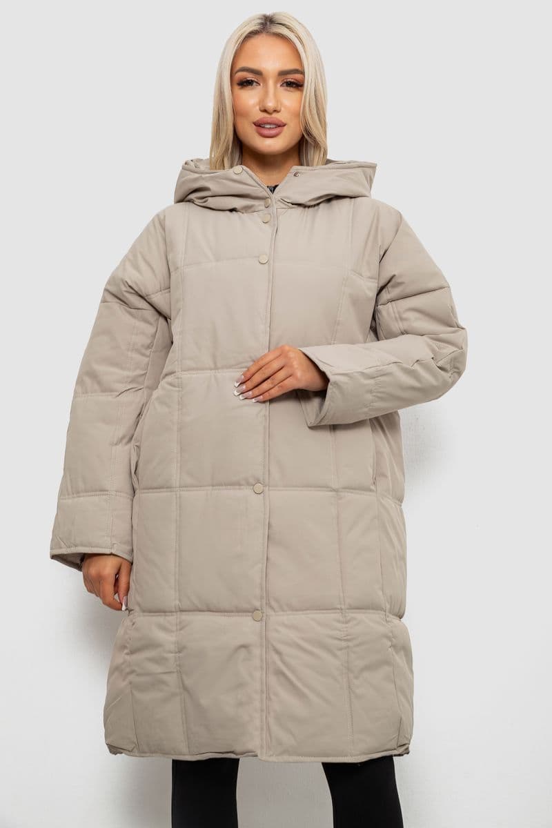 Куртка жіноча зимова, колір темно-бежевий, 244R8832 - зображення 1