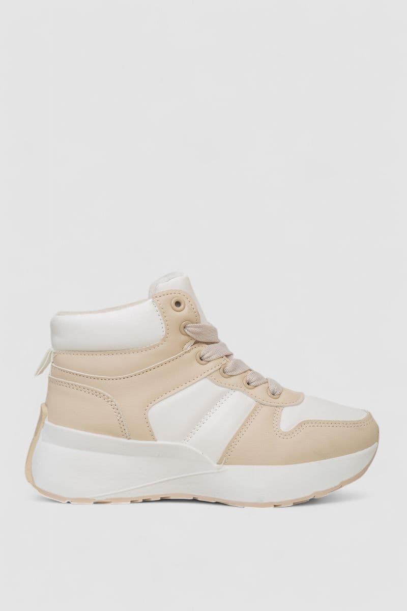 Кросівки жіночі зимові на хутрі, колір молочно-бежевий, 248RXM17 - зображення 1