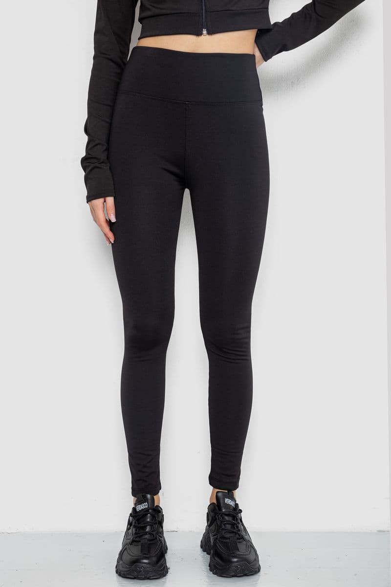 Лосини утеплені на флісі, колір чорний, 243R051 - зображення 1