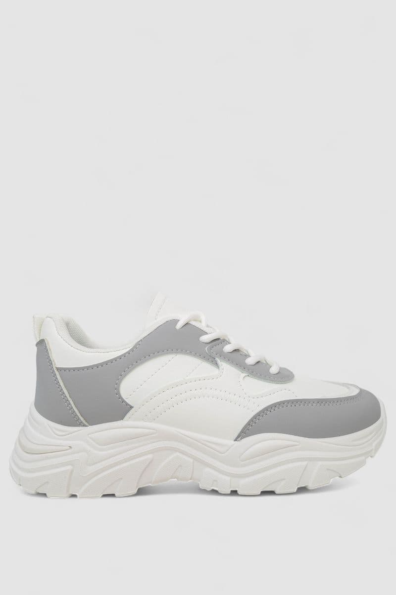 Кросівки жіночі, колір біло-сірий, 248RA80 - зображення 1