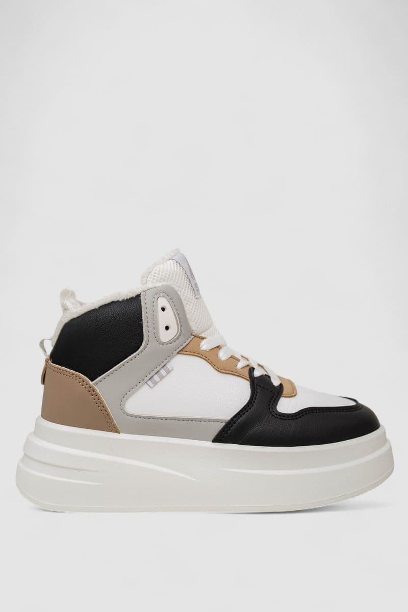 Кросівки жіночі зимові на хутрі, колір біло-сірий, 248RLM50-10 - зображення 1