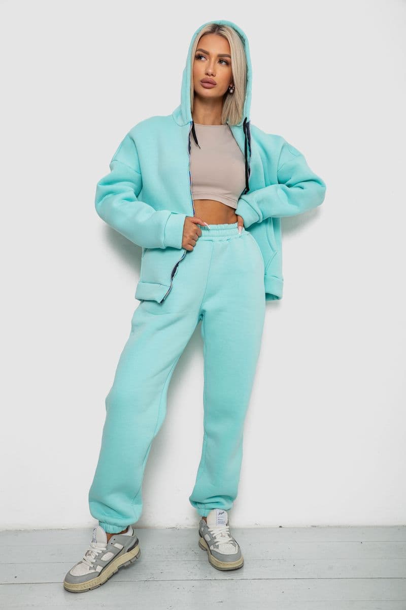 Спортивний костюм жіночий на флісі, колір м'ятний, 238R5715 - зображення 1