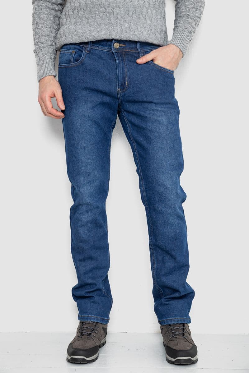 Джинси чоловічі на флісі, колір синій, 254R2410 - зображення 1