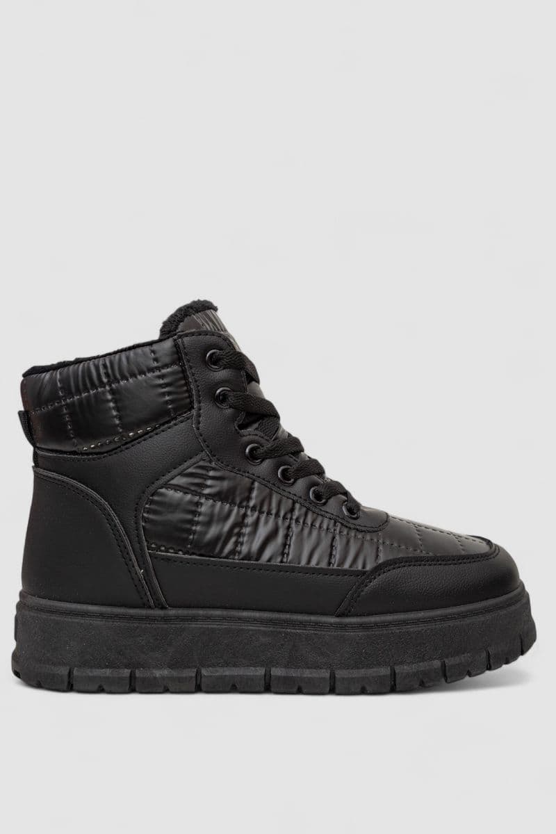 Кросівки жіночі зимові на хутрі, колір чорний, 248RBL3 - зображення 1