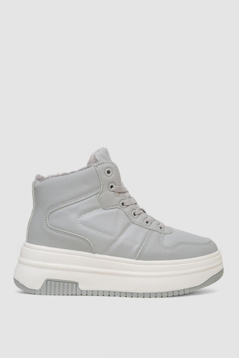 Кросівки жіночі зимові на хутрі, колір сірий, 248RAM015 - зображення 1