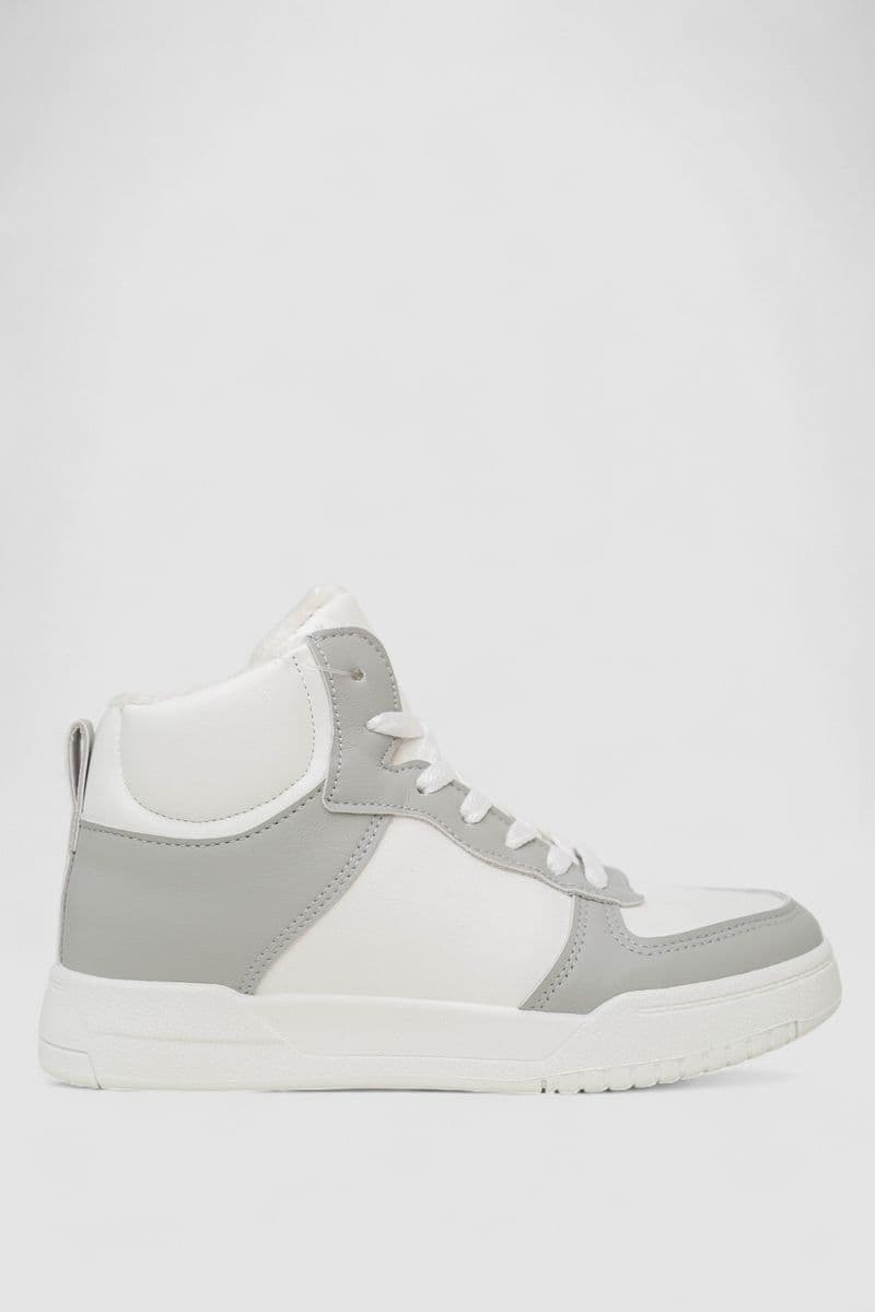 Кросівки жіночі зимові на хутрі, колір біло-сірий, 248RAD300 - зображення 1