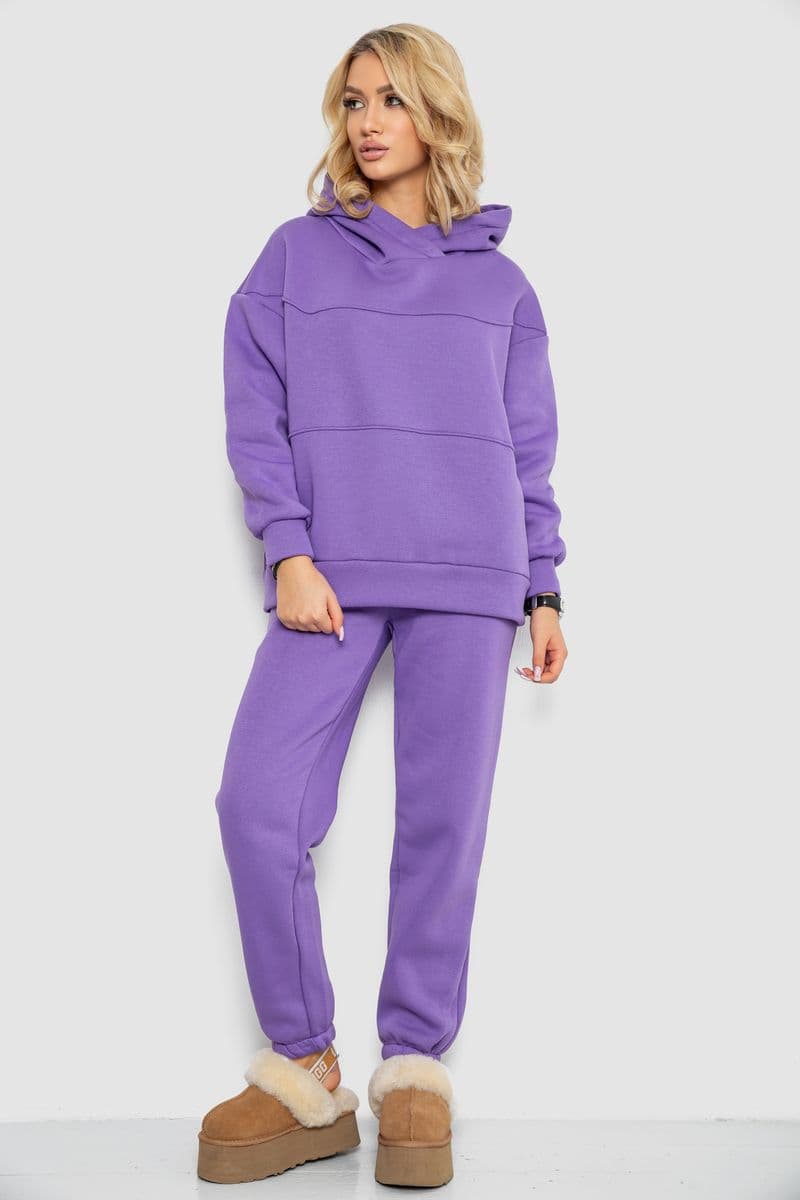 Спортивний костюм жіночий на флісі, колір бузковий, 247R10765 - зображення 1