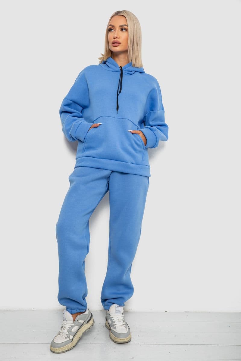 Спортивний костюм жіночий на флісі, колір джинс, 238R5726 - зображення 1