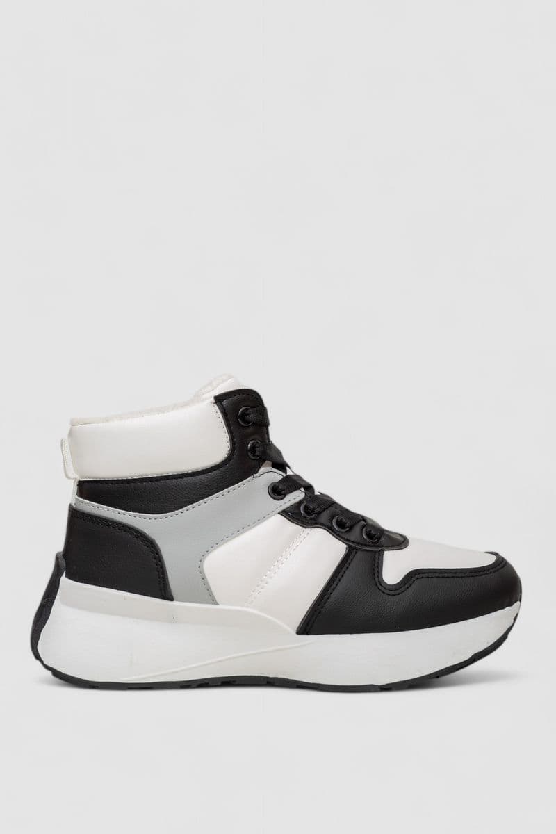 Кросівки жіночі зимові на хутрі, колір біло-чорний, 248RXM17-86 - зображення 1