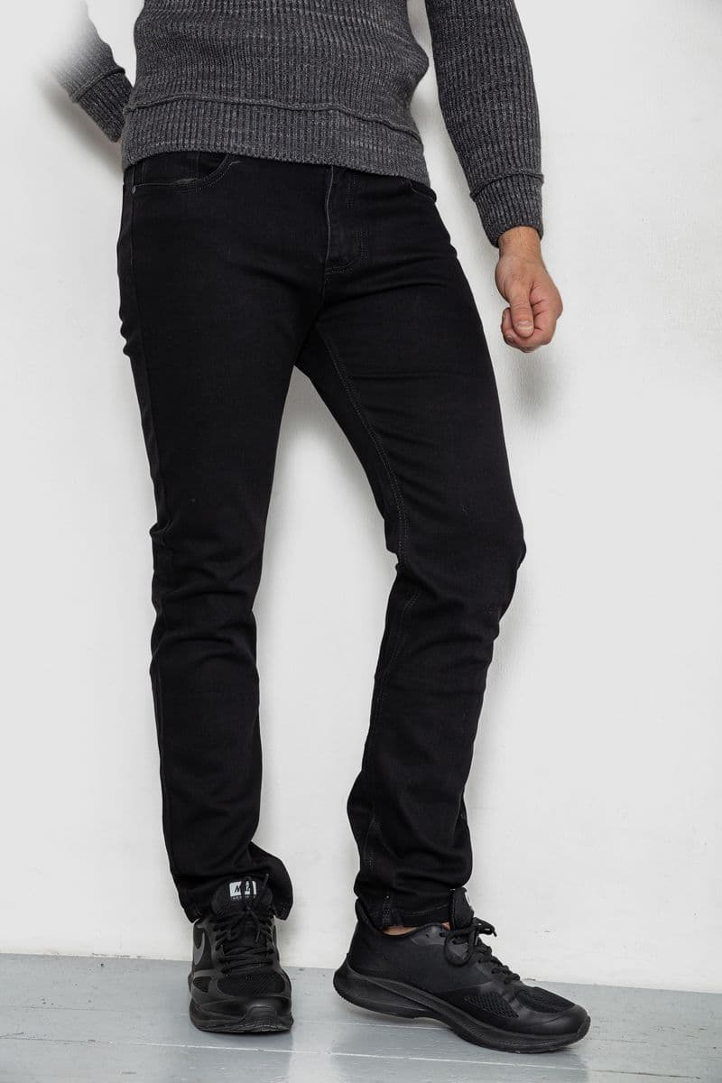 Джинси чоловічі стрейч, колір чорний, 244R8525 - зображення 1