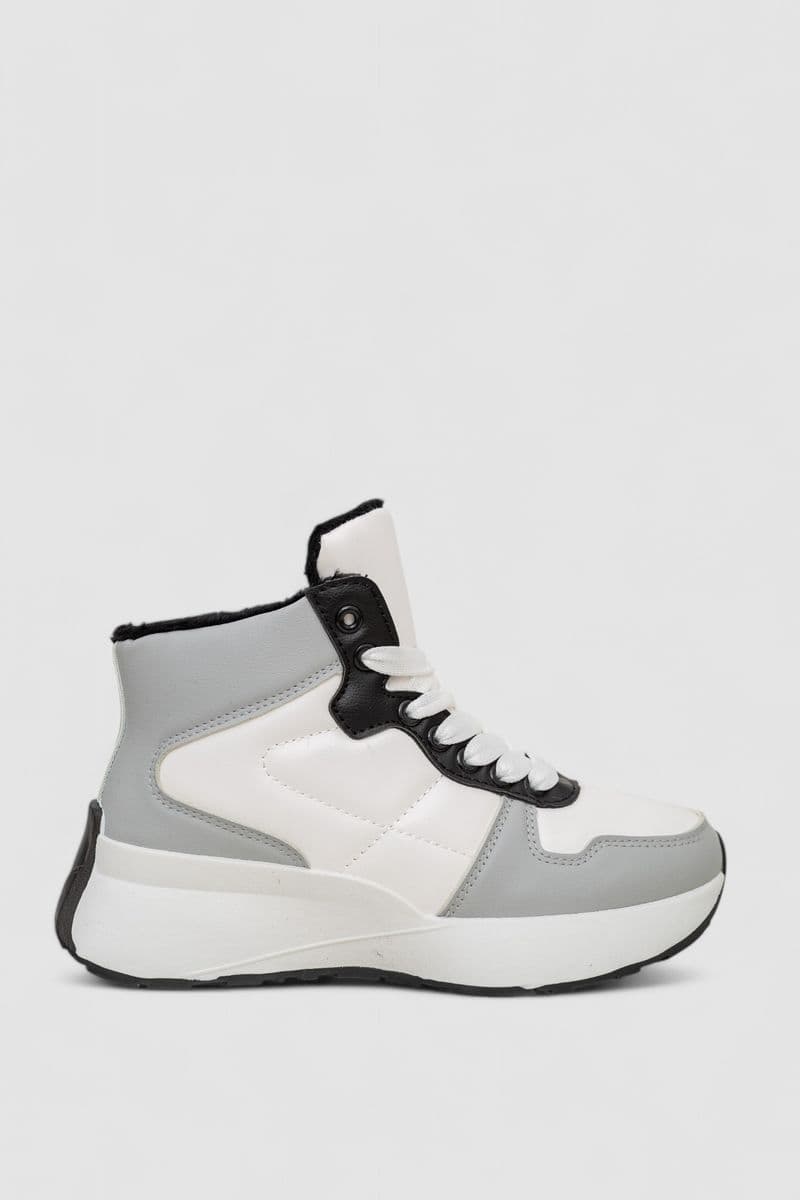 Кросівки жіночі зимові на хутрі, колір біло-сірий, 248RXM16-86 - зображення 1