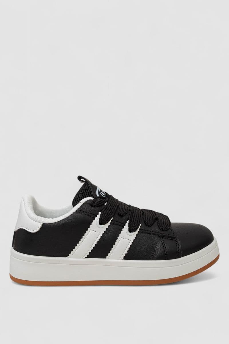 Кросівки жіночі шкіра, колір чорно-білий, 248RJH900-5 - зображення 1