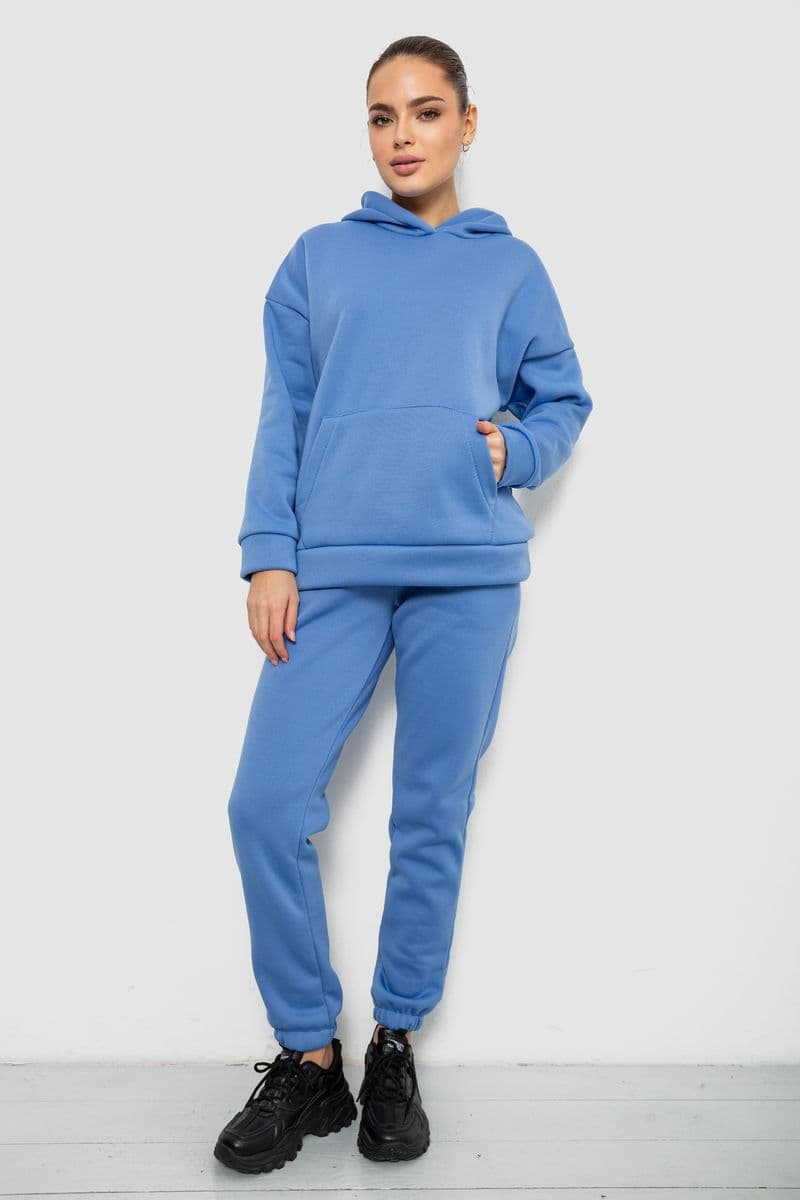 Спортивний костюм жіночий на флісі, колір блакитний, 257R85 - зображення 1