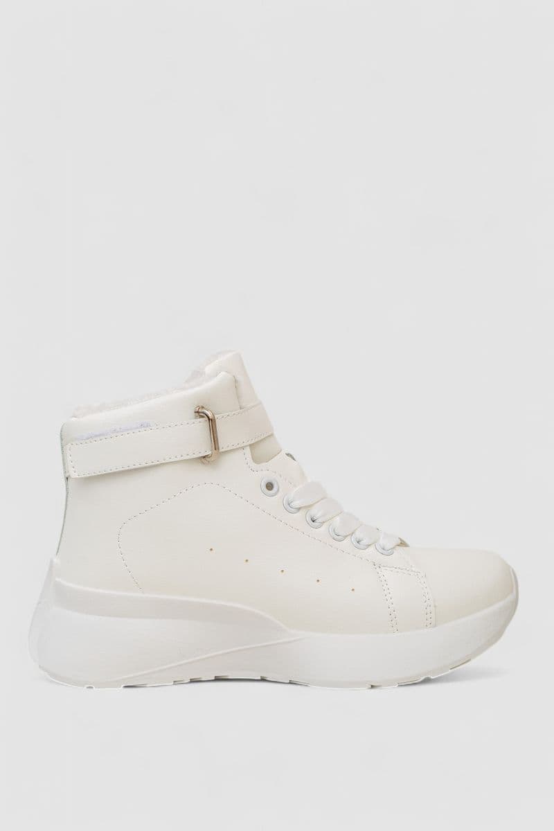 Черевики зимові жіночі на хутрі, колір білий, 248RXM26 - зображення 1