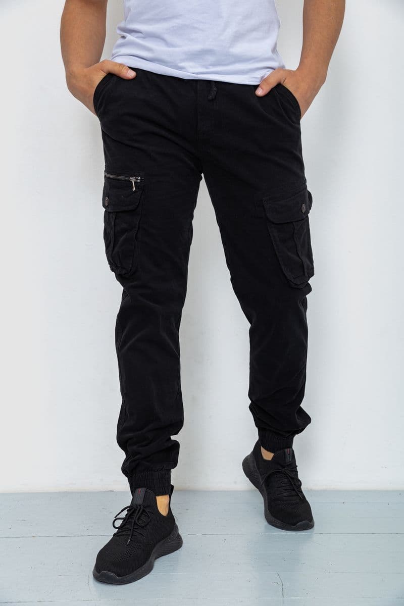 Штани карго чоловічі, колір чорний, 244R2073 - зображення 1