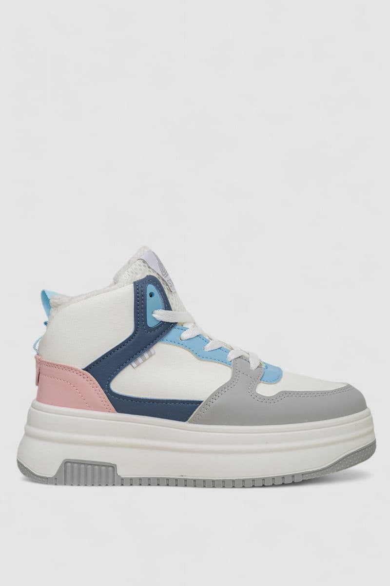 Кросівки жіночі зимові на хутрі, колір біло-рожевий, 248RAM09 - зображення 1