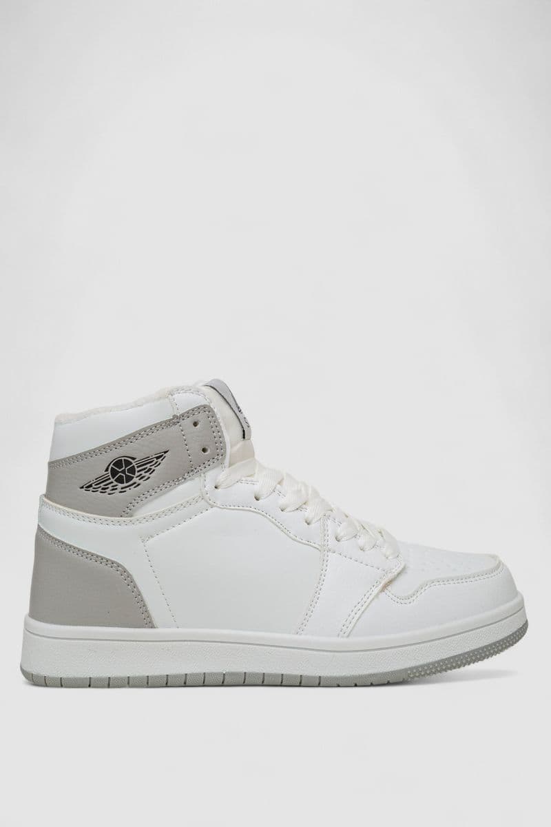 Кросівки жіночі зимові на хутрі, колір біло-сірий, 248RHB470-13 - зображення 1