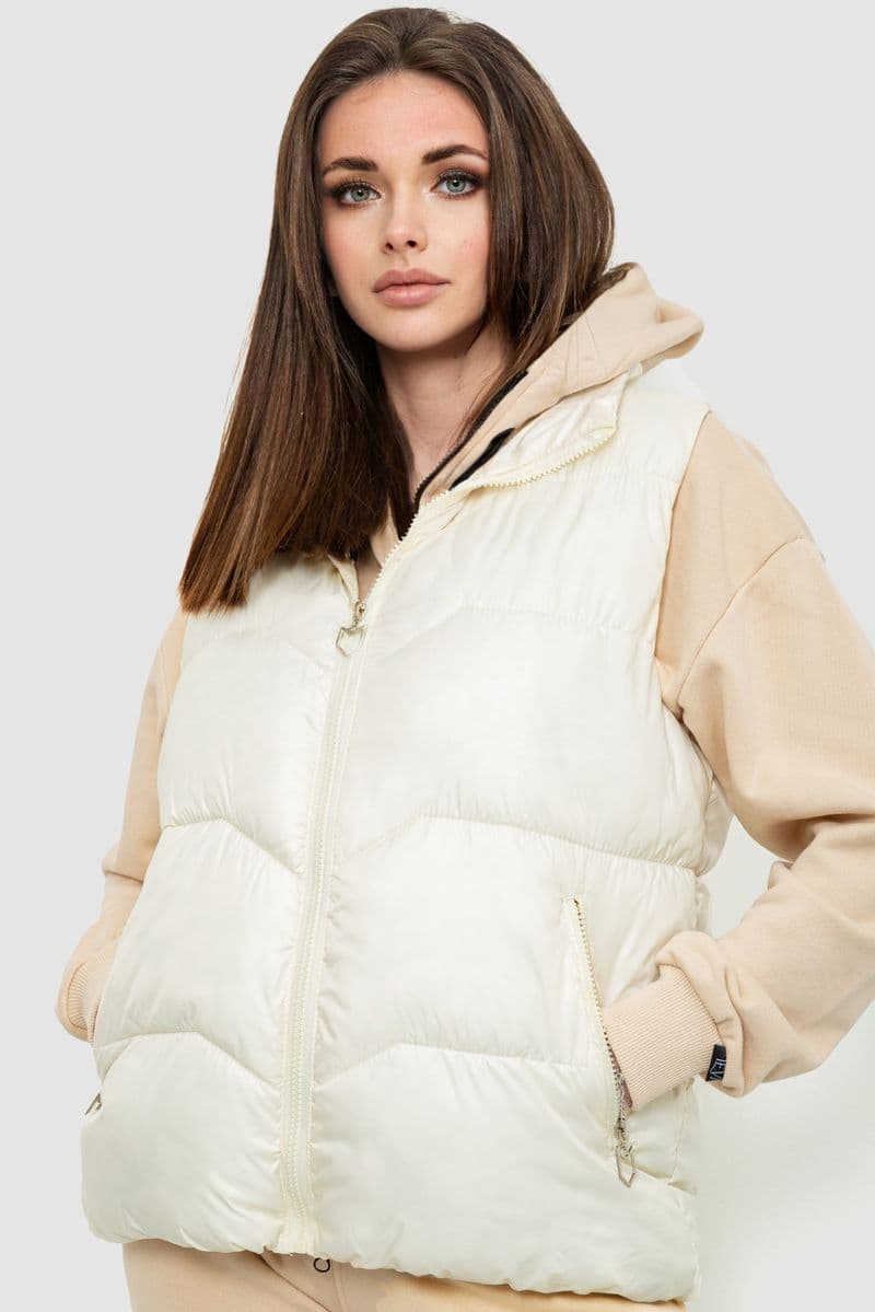 Жилет жіночий, колір молочний, 244R7011 - зображення 1