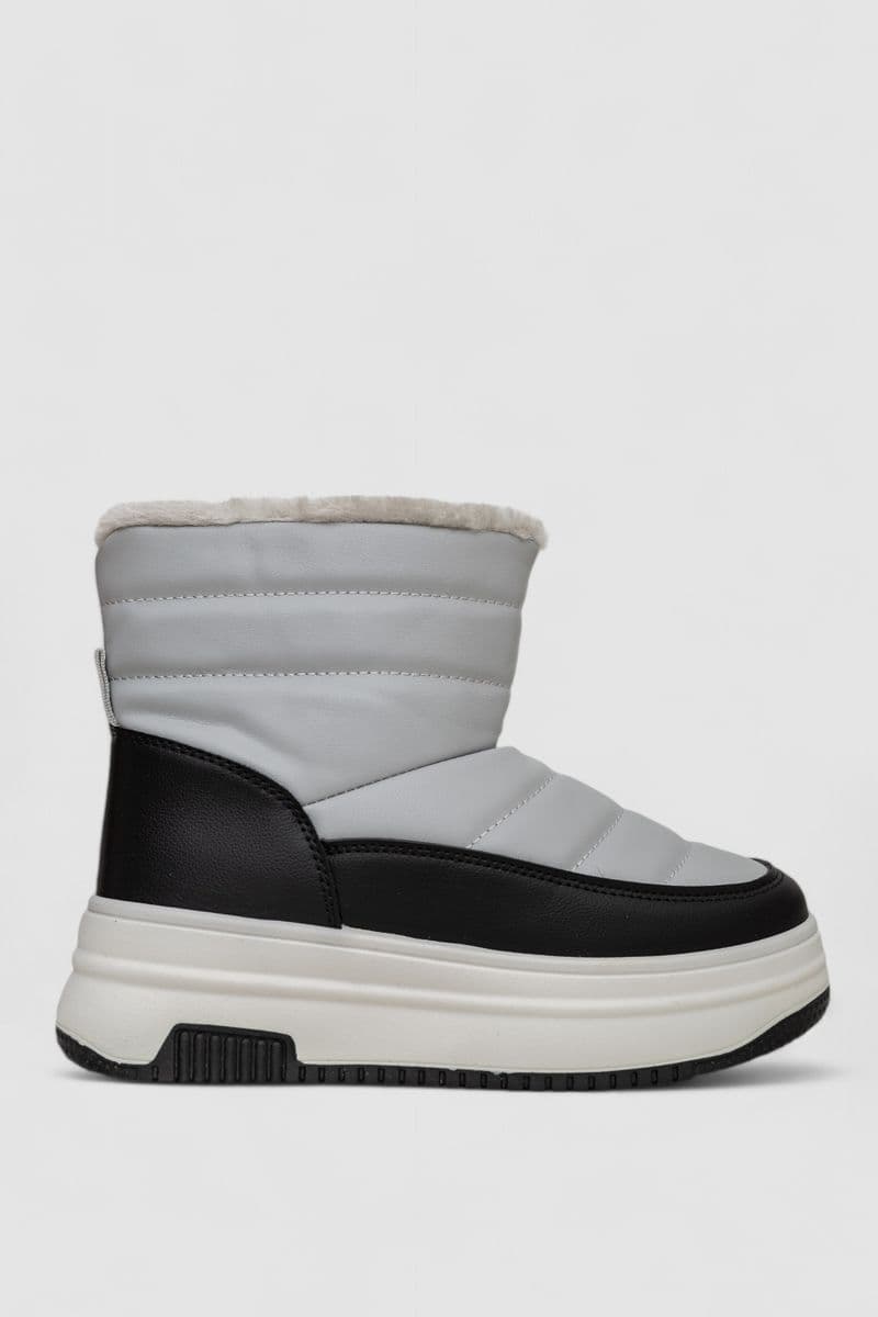 Дутики жіночі зимові на хутрі, колір чорно-сірий, 248RAM018 - зображення 1