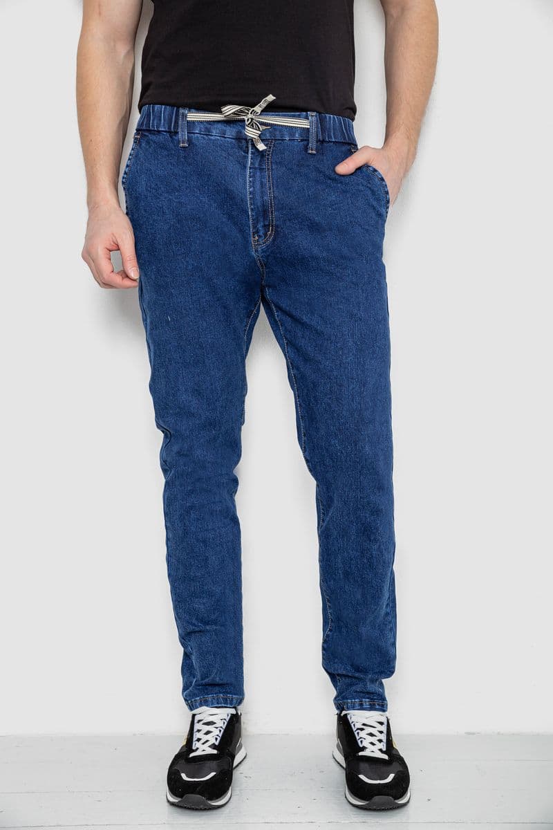 Джинси чоловічі на гумці, колір синій, 244R8064 - зображення 1