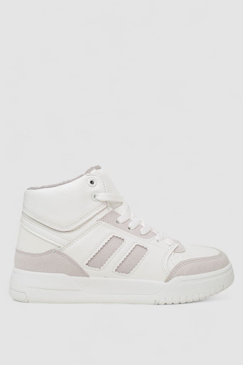 Кросівки жіночі зимові на хутрі, колір біло-сірий, 248RAD500 - зображення 1