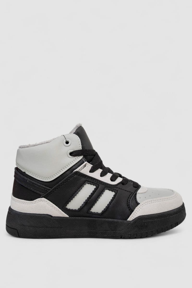 Кросівки жіночі зимові на хутрі, колір чорно-сірий, 248RAD500-6 - зображення 1