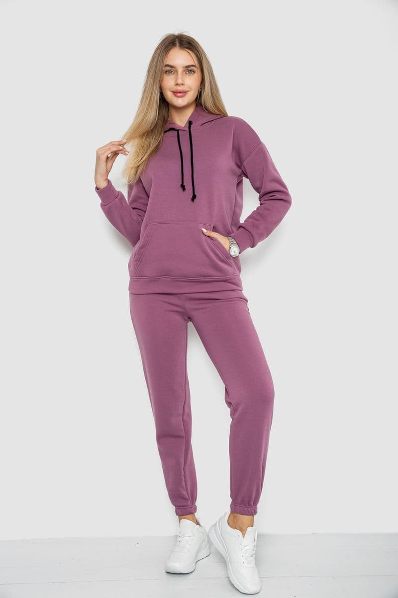 Спорт костюм жіночий на флісі, колір сливовий, 241R1530 - зображення 1