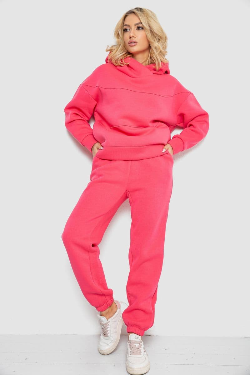 Спортивний костюм жіночий на флісі, колір рожевий, 247R10765 - зображення 1
