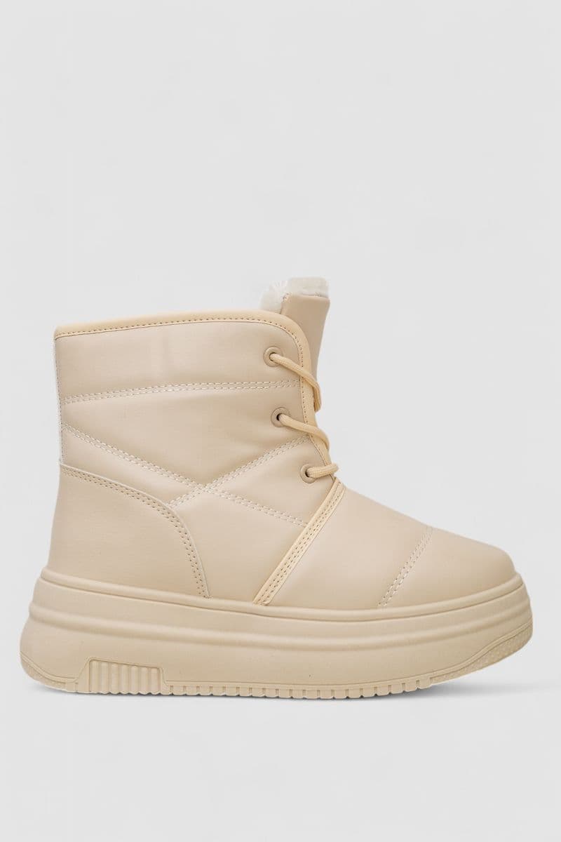 Черевики зимові жіночі на хутрі, колір бежевий, 248RAM017 - зображення 1