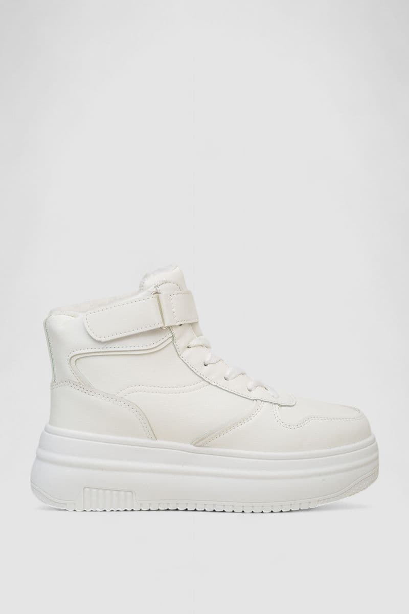 Кросівки жіночі зимові на хутрі, колір білий, 248RAM04 - зображення 1