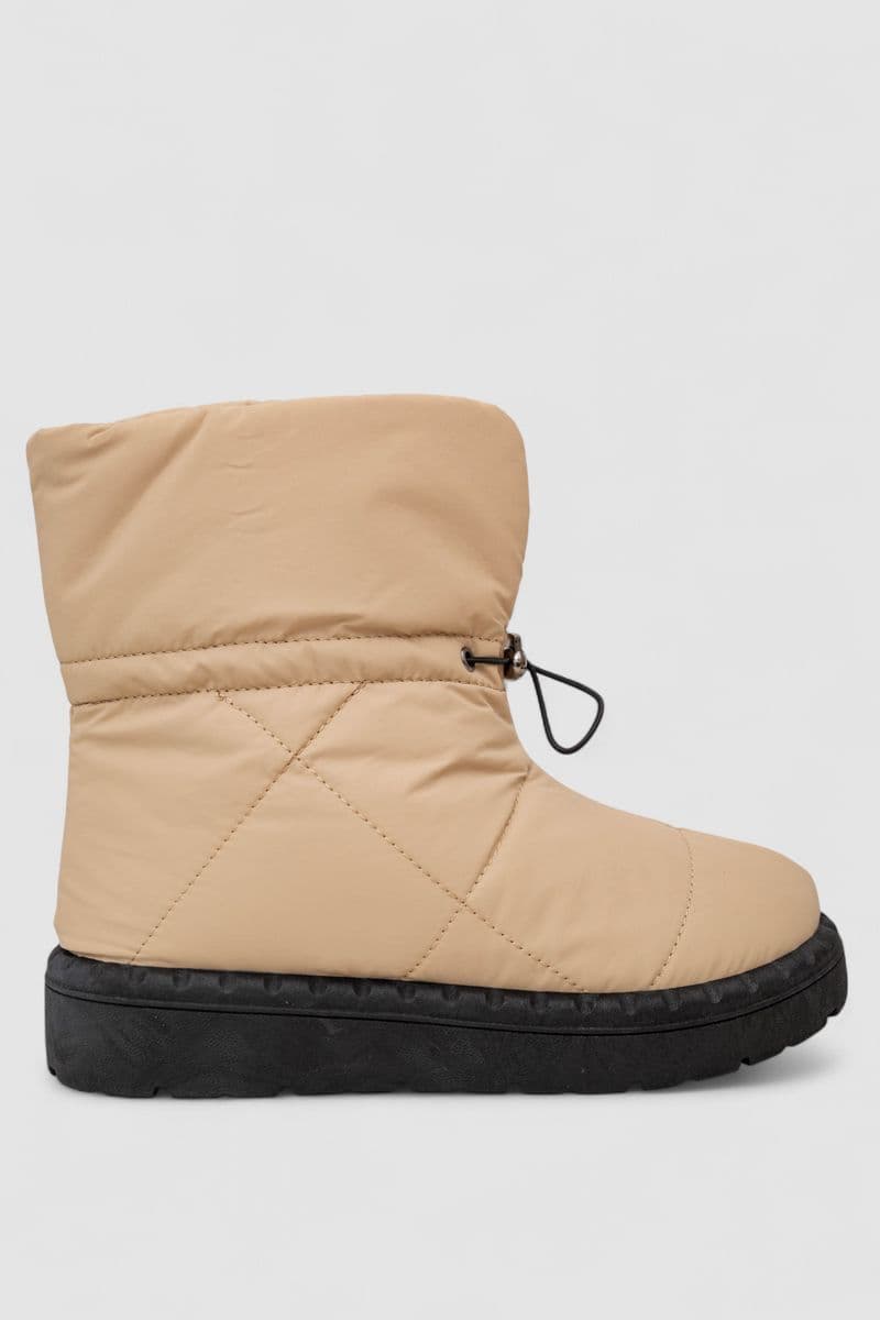 Дутики жіночі зимові на хутрі, колір бежево-чорний, 248RFM300-6 - зображення 1