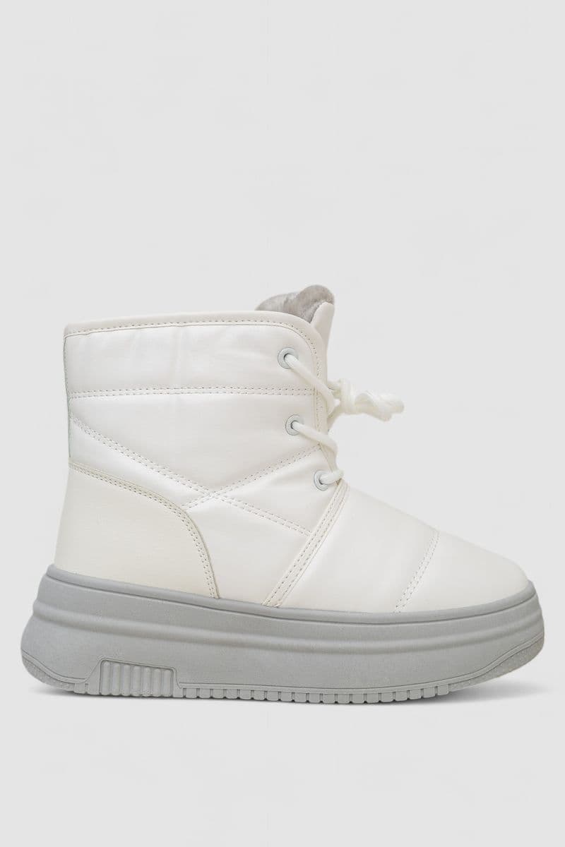 Черевики зимові жіночі на хутрі, колір біло-сірий, 248RAM017 - зображення 1