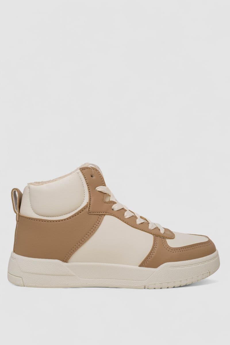 Кросівки жіночі зимові на хутрі, колір бежево-коричневий, 248RAD300-6 - зображення 1