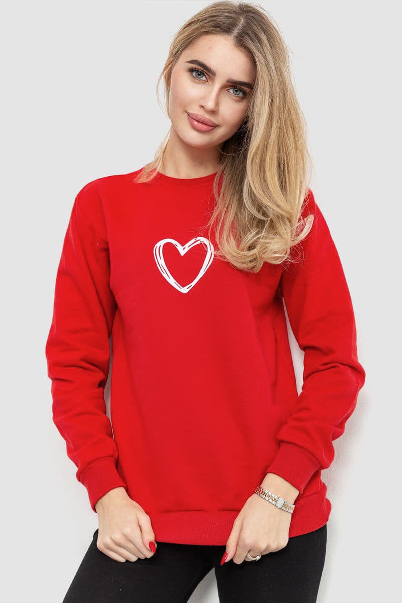 Світшот жіночий, колір червоний, 238R57162 - зображення 1