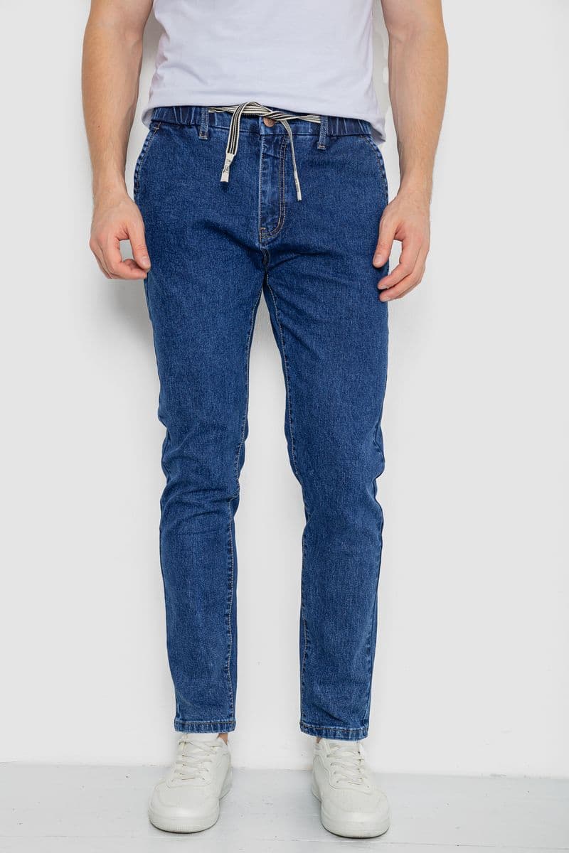 Джинси чоловічі на гумці, колір синій, 244R8063 - зображення 1
