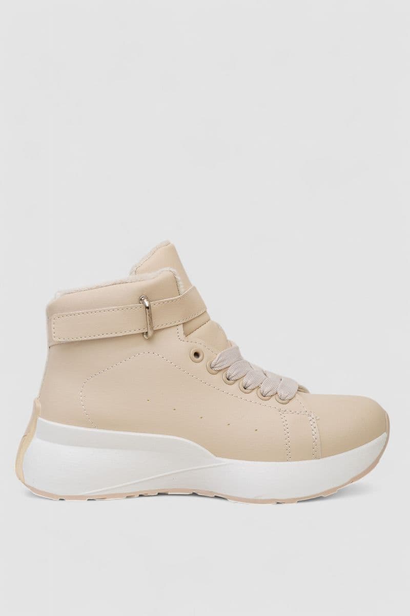 Черевики зимові жіночі на хутрі, колір бежевий, 248RXM26 - зображення 1