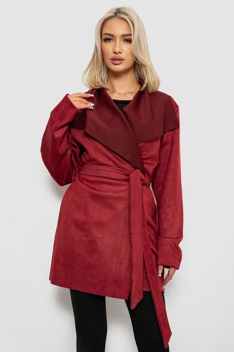 Жіночий кардиган однотонний, колір бордовий, 257R001 - зображення 1