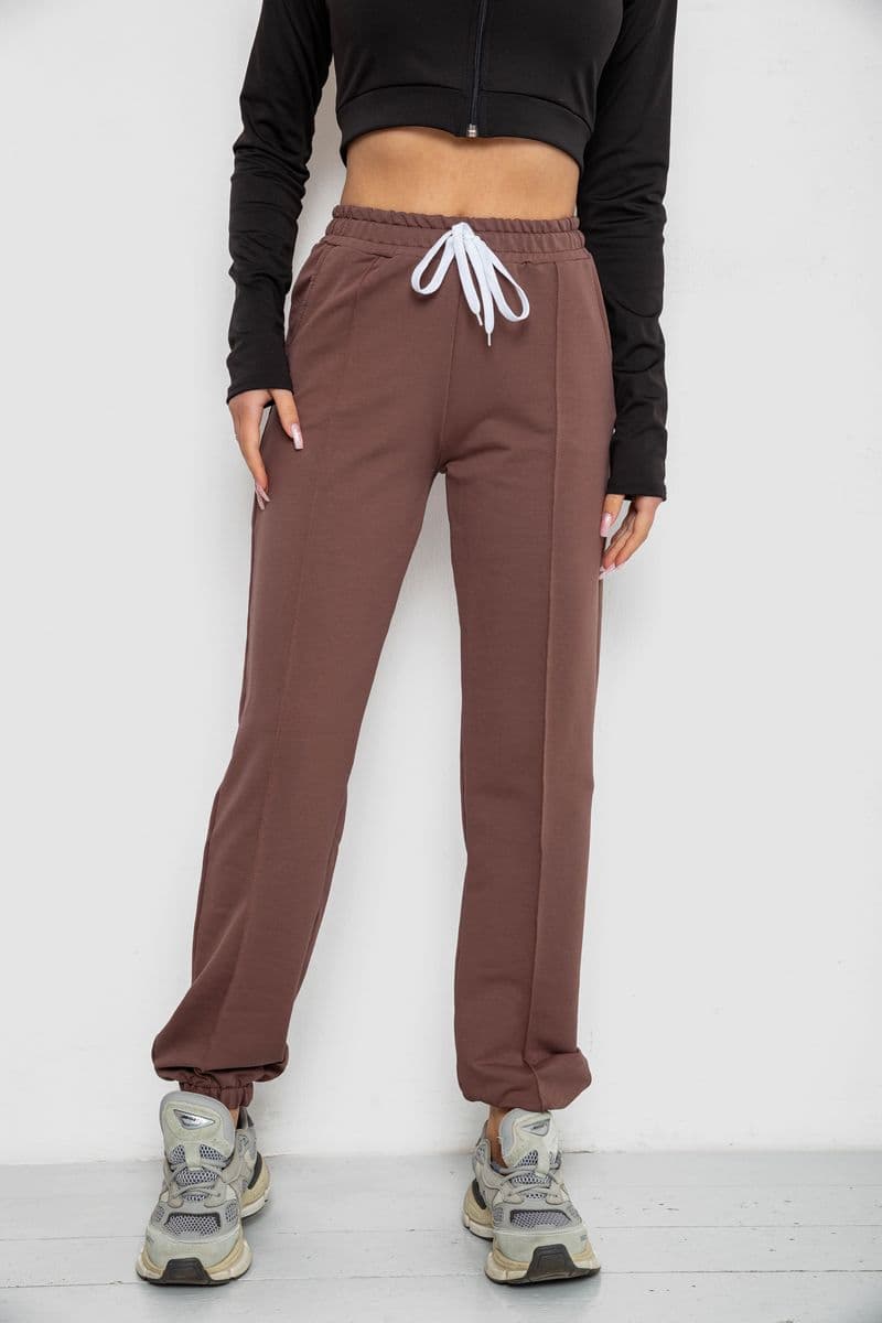 Спортивні штани жіночі, колір шоколад, 247R4670-1 - зображення 1