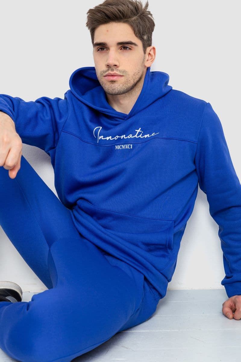 Спортивний костюм чоловічий на флісі, колір електрик, 238R57160 - зображення 1