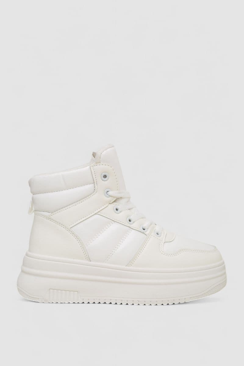 Кросівки жіночі зимові на хутрі, колір білий, 248RAM022 - зображення 1