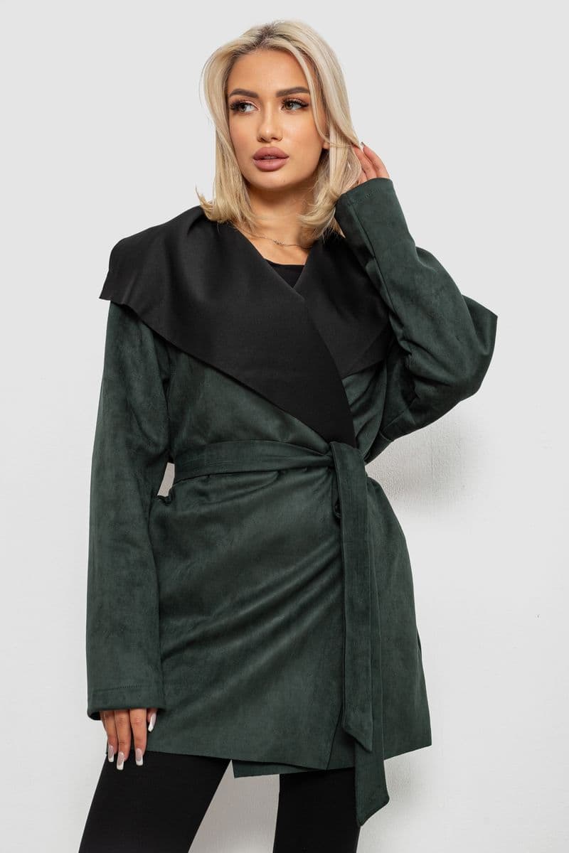 Жіночий кардиган однотонний, колір зелений, 257R001 - зображення 1