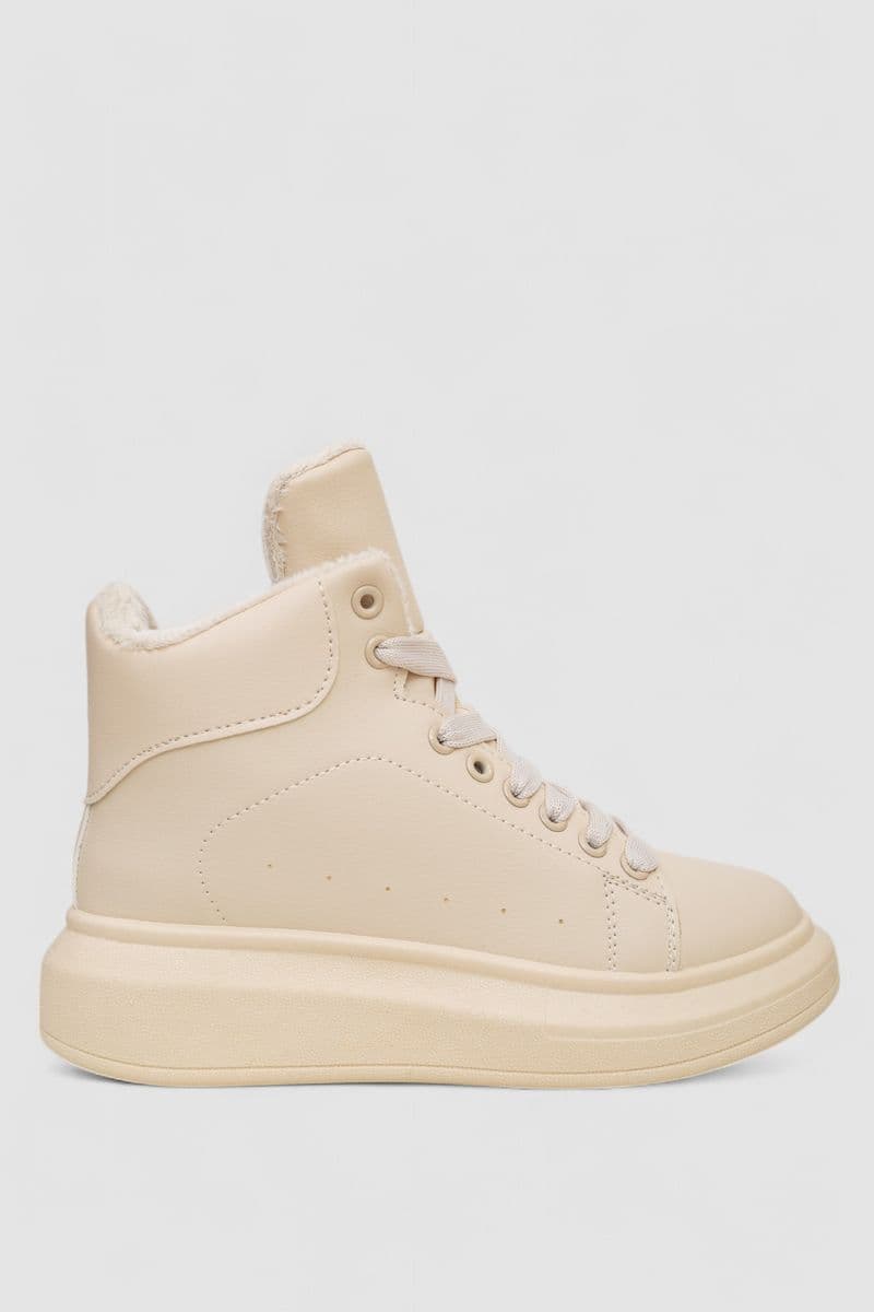 Кросівки жіночі зимові на хутрі, колір бежевий, 248RA2254 - зображення 1