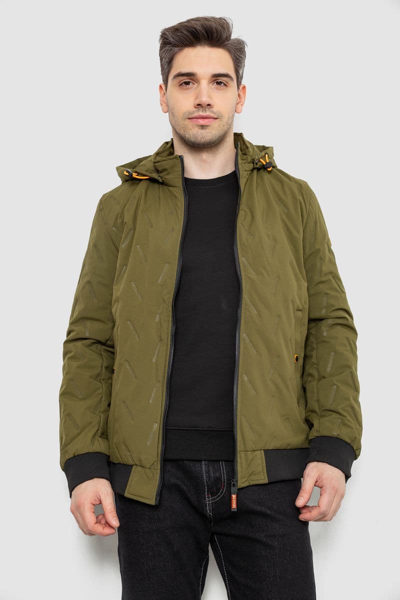Куртка чоловіча демісезонна з капюшоном, колір хакі, 244RL-9882AL - зображення 1