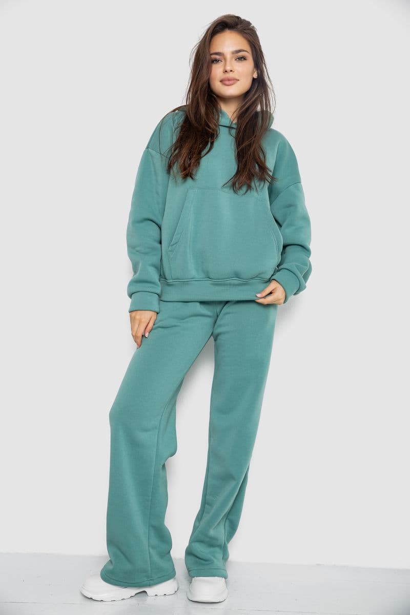 Спортивний костюм жіночий на флісі, колір оливковий, 241R2001-2 - зображення 1