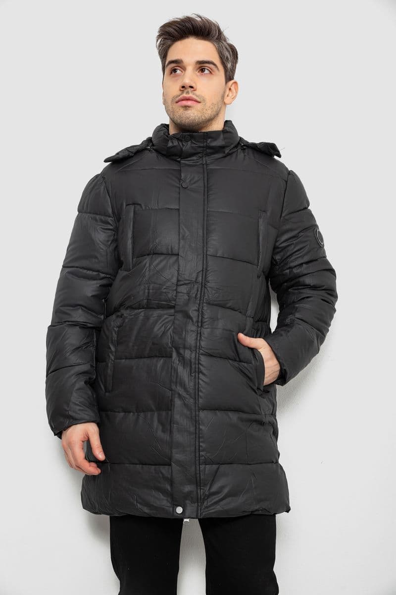 Куртка чоловіча зимова подовжена, колір чорний, 244RH76-10 - зображення 1