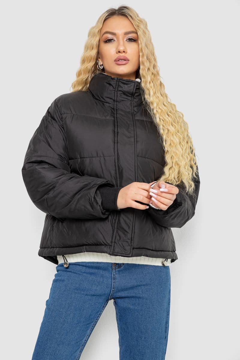 Куртка жіноча демісезонна, колір чорний, 244R1508 - зображення 1