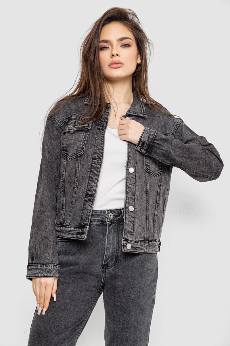 Куртка жіноча джинсова 255RA2280, колір Сірий - зображення 1