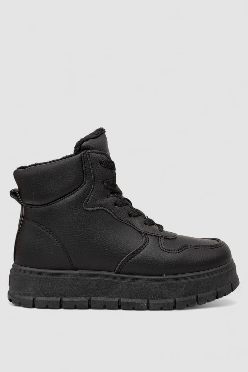 Кросівки жіночі зимові на хутрі, колір чорний, 248RBL5 - зображення 1