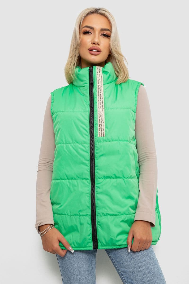 Жилет жіночий демісезонний, колір салатовий, 257R95 - зображення 1