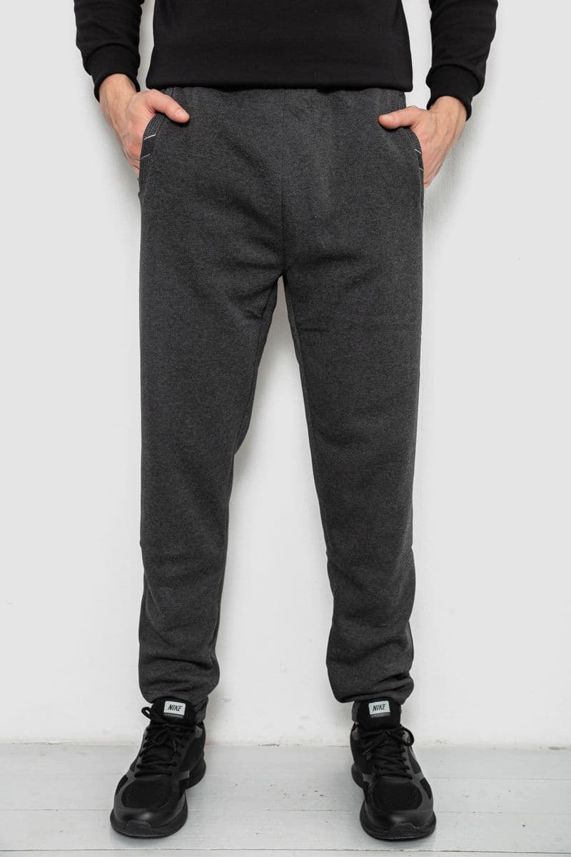 Спортивні штани чоловічі на флісі, колір сірий, 244R41553 - зображення 1